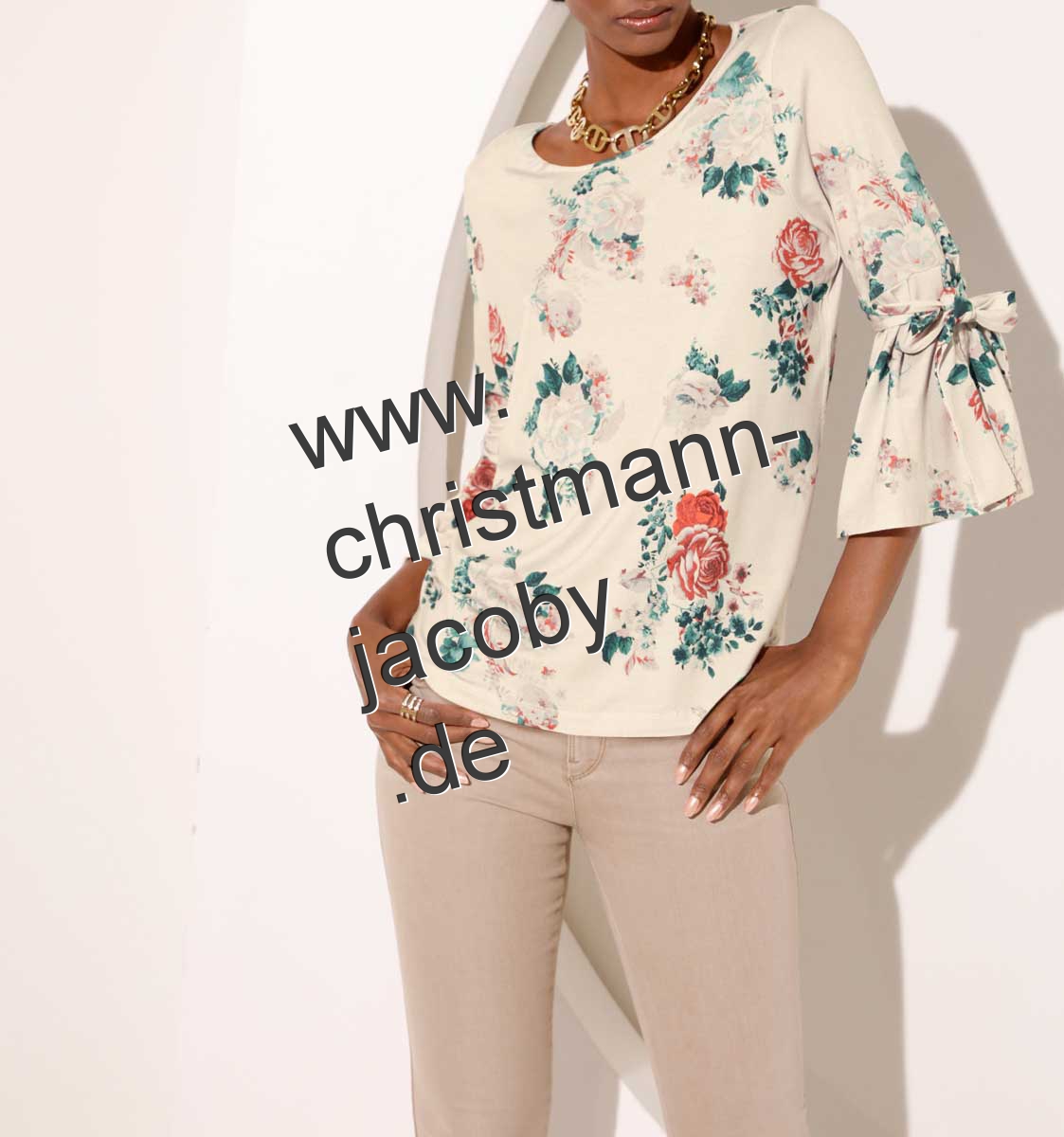 Shirt, cream-multicolour